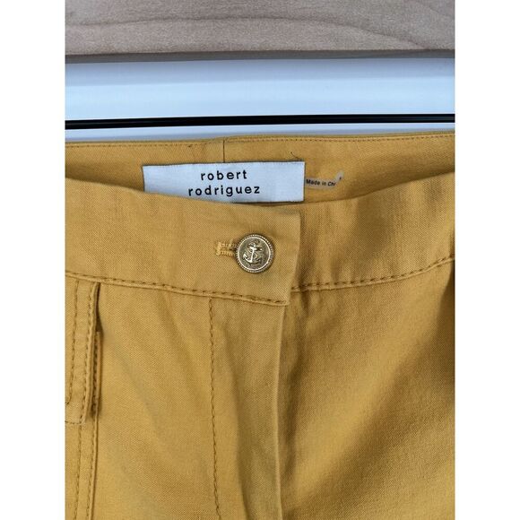 Robert Rodriguez Nautical Yellow Pants Size 2 Straight Leg Pockets Button - Picture 2 of 5